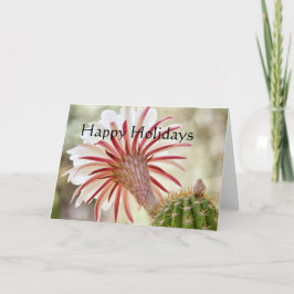 Tarjeta Festiva Flor de cactus en flor nocturna, vacaciones felice