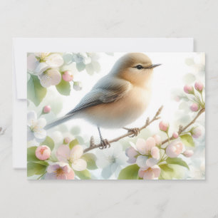 Tarjeta Festiva Flor de cerezo en flor acuarela de primavera