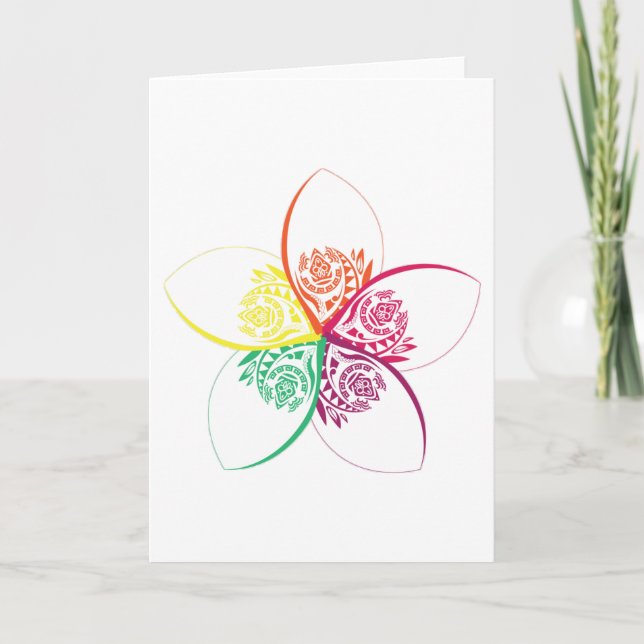 Tarjeta Festiva flor de isla (Anverso)