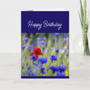 Tarjeta Festiva Flor de jardín silvestre de cumpleaños cristiano