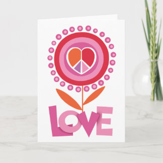 Tarjeta Festiva Flor de la paz y del AMOR