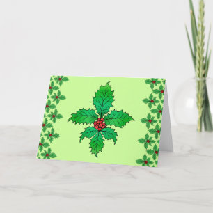 Tarjeta Festiva Flor de lis del acebo