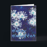 Tarjeta Festiva Flor de nieve Hanukkah Ilustracion azul<br><div class="desc">Hermoso ilustracion de la flor de copo de nieve,  una versión de la margarita africana. Este ilustracion es perfecto para saludos de vacaciones.</div>
