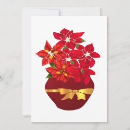 Tarjeta Festiva Flor de Nochebuena en un Jarrón