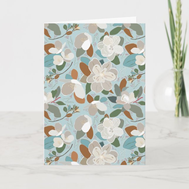 Tarjeta Festiva Flor de pájaro navideño (Anverso)