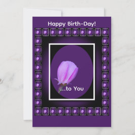Tarjeta Festiva Flor de primavera rosa Cumpleaños personalizado, M