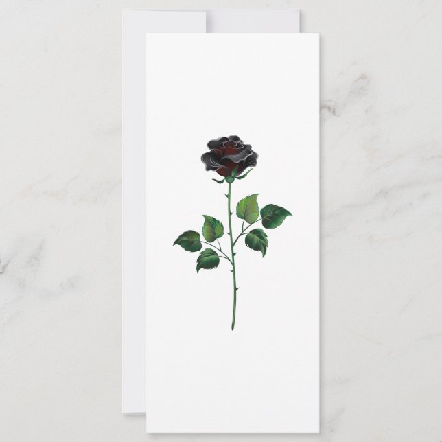 Tarjeta Festiva Flor de rosa negra (Anverso)