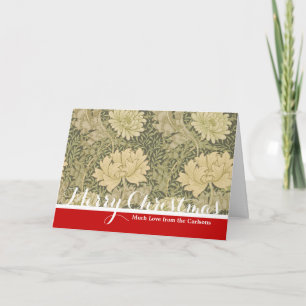 Tarjeta Festiva Flor de Salvia de Crisantemo de William Morris