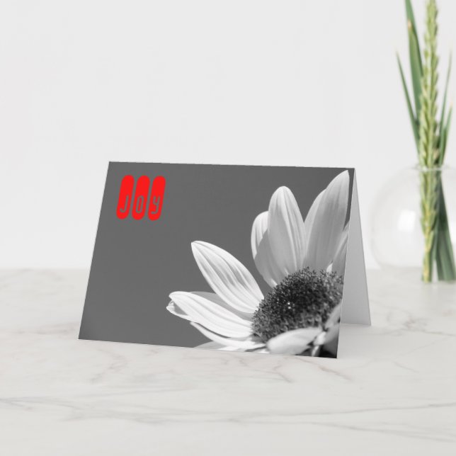 Tarjeta Festiva Flor en el Sun (B&W) (Anverso)