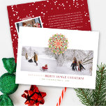 Tarjeta Festiva Flor festiva de Moda de Navidades pequeños 2 Foto<br><div class="desc">Diseñado por fat*fa*tin. Fácil de personalizar con su propio texto,  foto o imagen. Para solicitudes de personalizados,  por favor contacte directamente con fat*fa*tin. Se cobran cargos por personalizado. www.zazzle.com/fat_fa_tin www.zazzle.com/color_therapy www.zazzle.com/fatfatin_blue_knot・・・・・・・. www.zazzle.com/fatfatin_red_knot www.zazzle.com/fatfatin_mini_me www.zazzle.com/fatfatin_box</div>