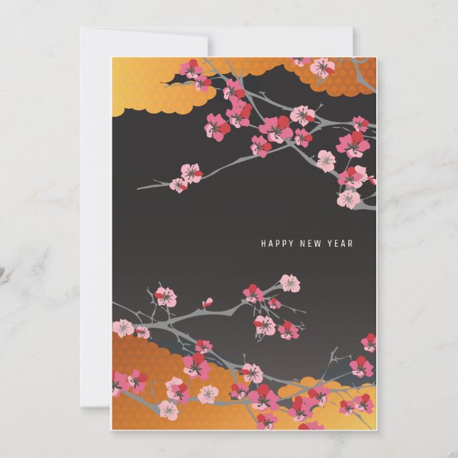 Tarjeta Festiva Flor japonesa (Anverso)