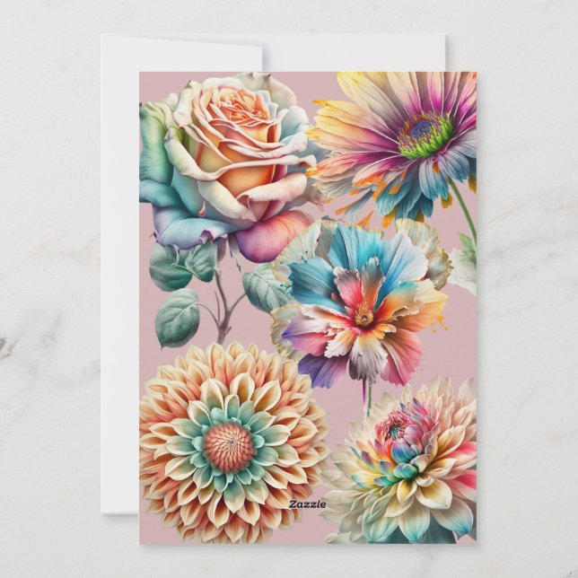 Tarjeta Festiva flor moderna simple Feliz Pascua a los amigos foto (Reverso)