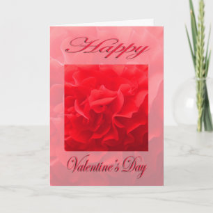 Tarjeta Festiva Flor roja de Dianthus del Día de San Valentín