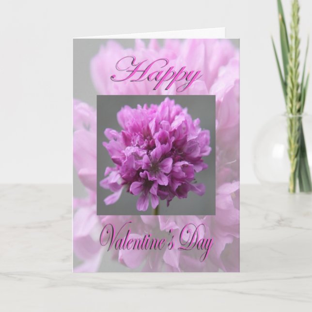 Tarjeta Festiva Flor rosa día de San Valentín (Anverso)