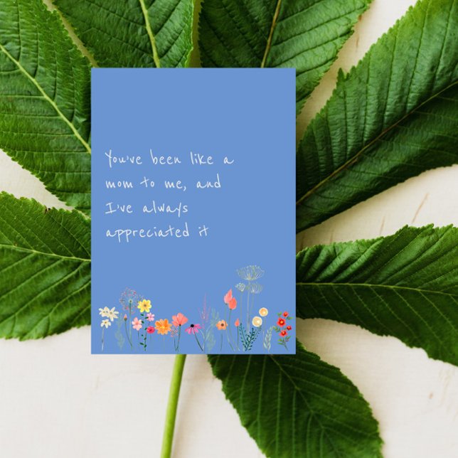 Tarjeta Festiva Flor silvestre acuarela madre día azul (Subido por el creador)