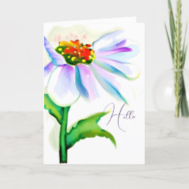 Tarjeta Festiva Flor silvestre de acuarela morada personalizada de