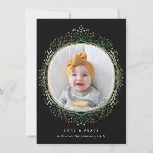 Tarjeta Festiva Flor silvestre folclórica dibujada a mano. Foto de