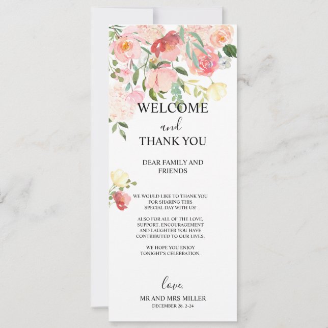 Tarjeta Festiva Flor silvestre Gracias Tarjeta, Escritorio Gracias (Anverso)