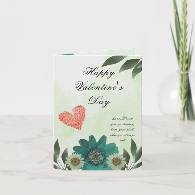 Tarjeta Festiva Flor Verde - Un Amor Como Ninguno Otro (Anverso)