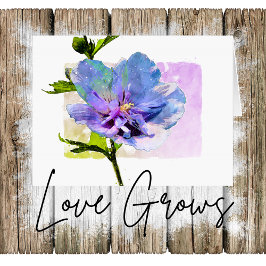 Tarjeta Festiva Floral acuarela azul Chiffon Rosa San Valentín