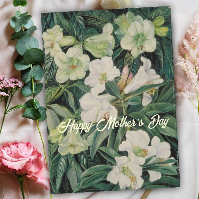 Tarjeta Festiva Floral blanca Día de la Madre (Subido por el creador)