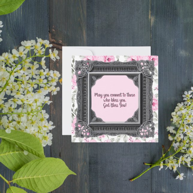Tarjeta Festiva Floral con marco negro (Subido por el creador)