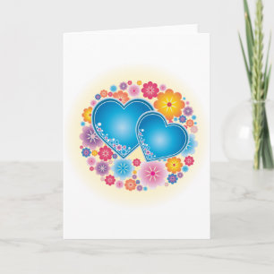 Tarjeta Festiva Floral de Blue Hearts