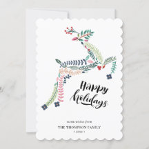 Floral de reno | Poinsettia Pine Bough Happy