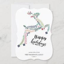 Floral de reno | Poinsettia Pine Bough Happy