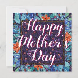 Tarjeta Festiva Floral Feliz Día de la Madre Elegante Personalizad