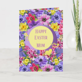 Tarjeta Festiva Floral Feliz Pascua