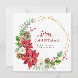 Tarjeta Festiva Floral geométrica de acuarela de Collage de fotos 