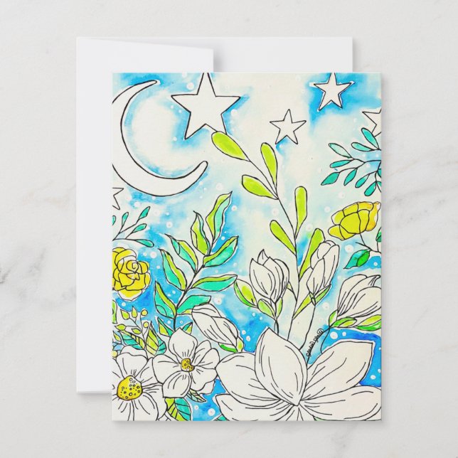 Tarjeta Festiva Floral Greeting Card (Anverso)