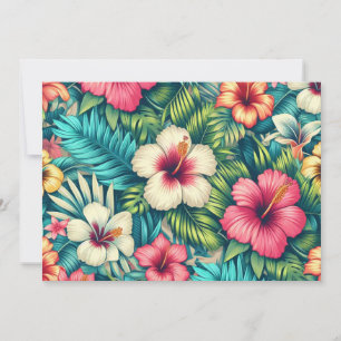 Tarjeta Festiva Floral hawaiano/tropical