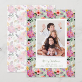 Tarjeta Festiva Floral Hydrangeas Navidades Foto