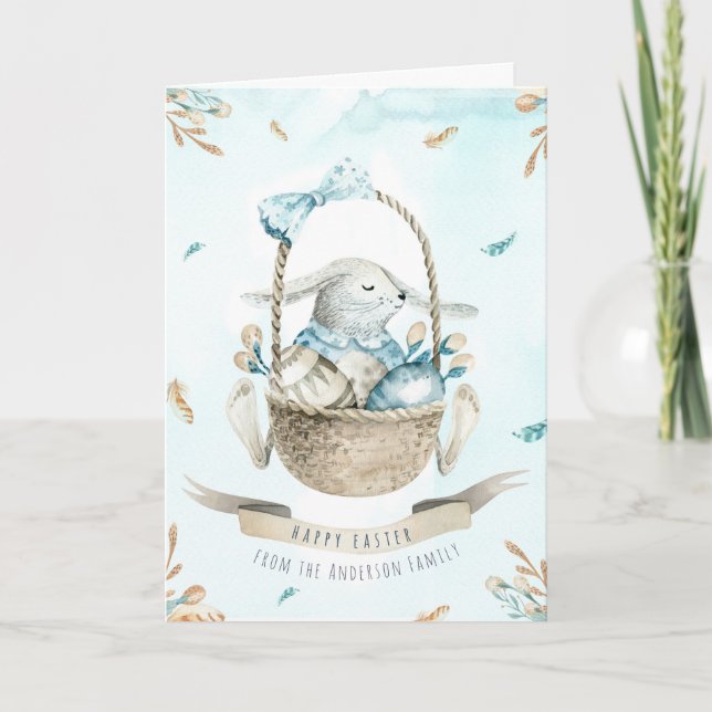 Tarjeta Festiva Floral moderna Feliz Deseos de Pascua Boho Saludos (Anverso)