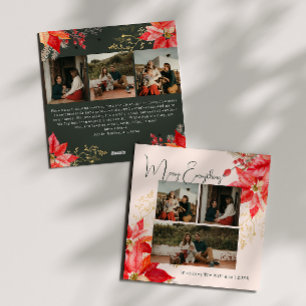 Tarjeta Festiva Floral moderna Merry Everything Seis Navidades de
