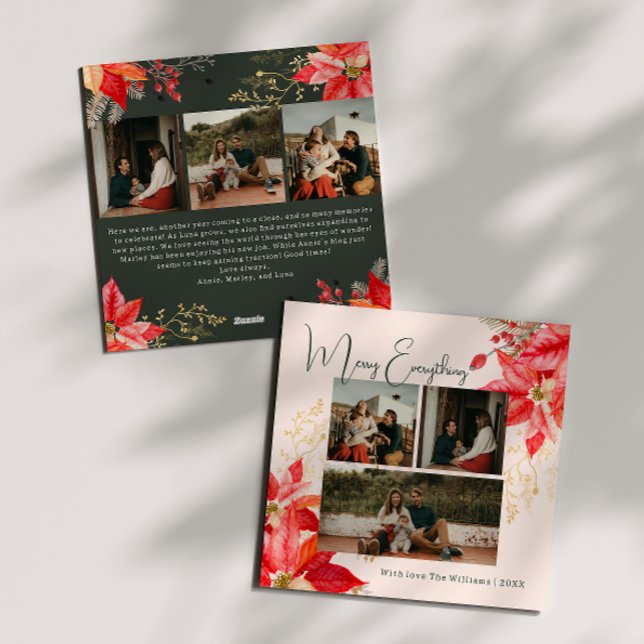 Tarjeta Festiva Floral moderna Merry Everything Seis Navidades de  (Subido por el creador)