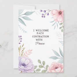 Tarjeta Festiva Floral Peaceful Birth Contraction Quote