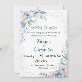 Tarjeta Festiva Floral Personalized Wedding Invitations