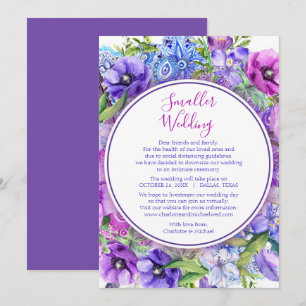 Tarjeta Festiva Floral Purple menor cambio Boda del plan