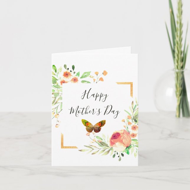 Tarjeta Festiva Floral quieto  (Anverso)