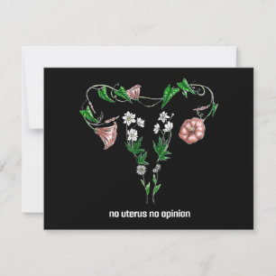 Tarjeta Festiva Floral sin útero sin opinión sobre los derechos de