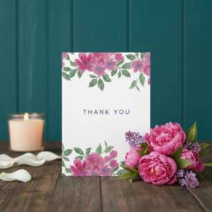 Tarjeta Festiva Floral Thank You Card - Printable Card