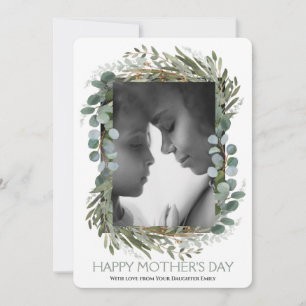Tarjeta Festiva Floral vegetal Eucalyptus Feliz Día de la Madre 1
