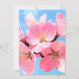 Tarjeta Festiva Florecimiento de cerezos en Rubor Bloom