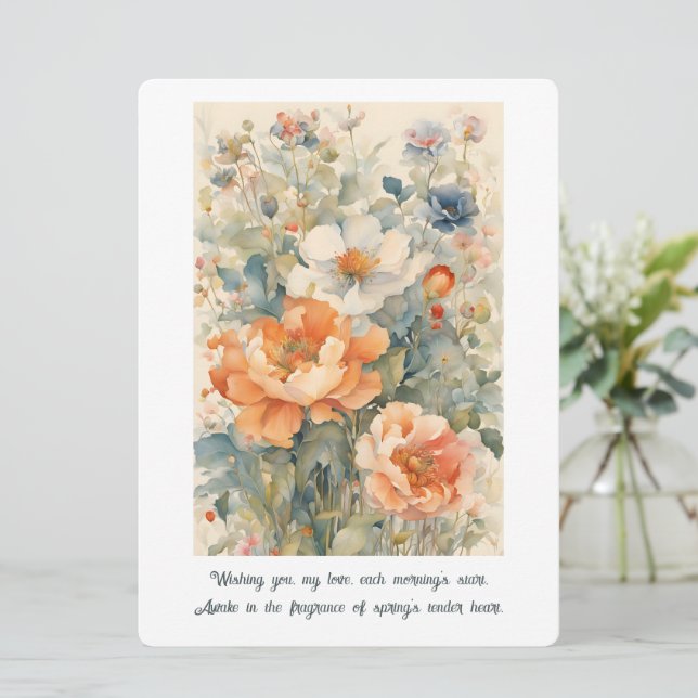 Tarjeta Festiva Flores (Anverso de pie)