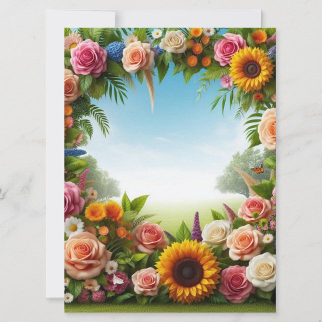 Tarjeta Festiva flores (Anverso)