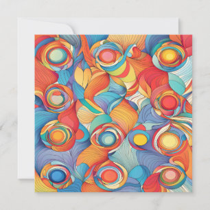 Tarjeta Festiva Flores abstractas