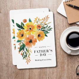 Tarjeta Festiva Flores acuarelas pensando en ti el día del padre